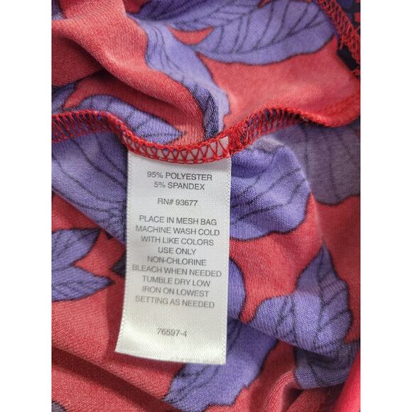 Liz Claiborne Purple Red Floral Print Long Sleeve Casual Top Women's Size XXL - Picture 9 of 9